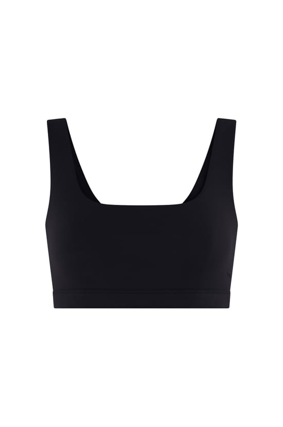 Brassi&egrave;re sans armature &agrave; encolure carr&eacute;e en microfibre - Maintien moyen;${refinementColor}