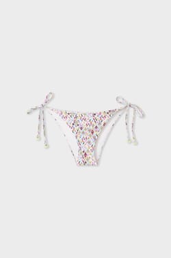 Bikini br&eacute;silien &agrave; nouer bas de maillot &agrave; motifs;${refinementColor}