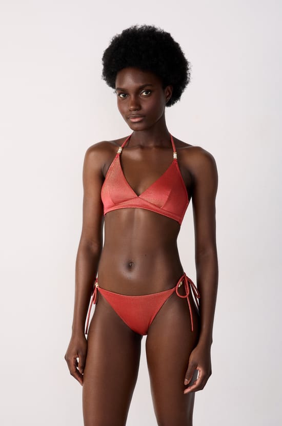 Glittery tie-side bikini bottom;${refinementColor}