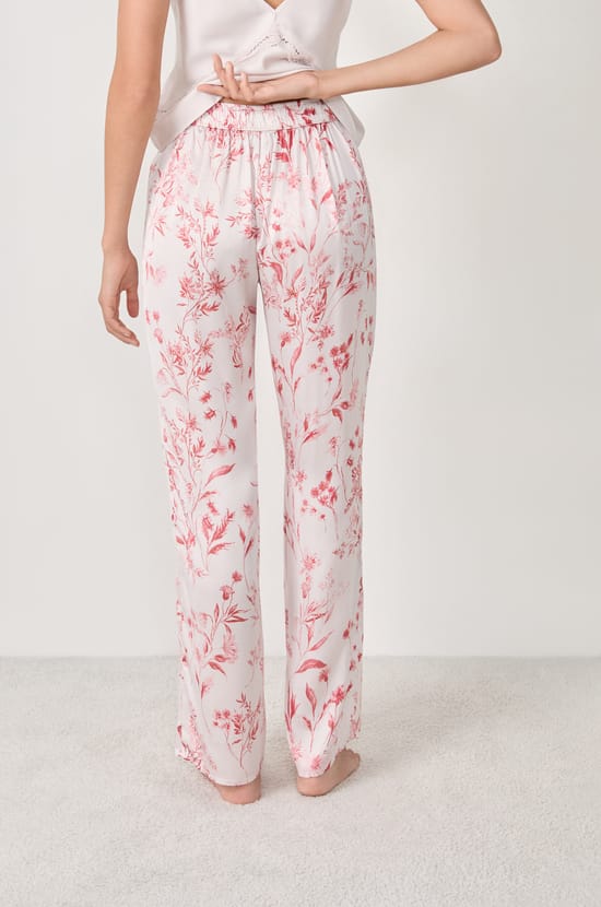 Printed satin trousers;${refinementColor}