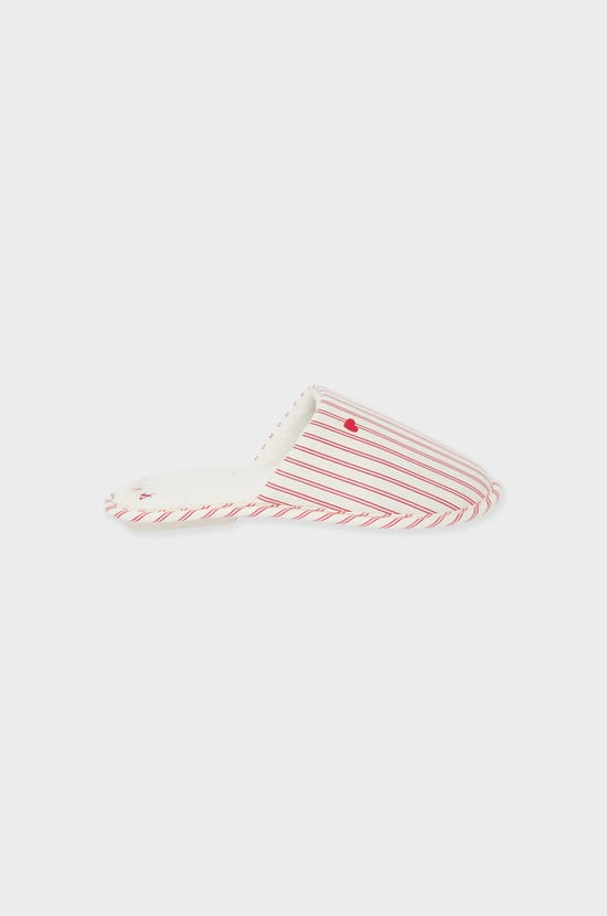Heart Pattern Mules Slippers with Cotton;${refinementColor}