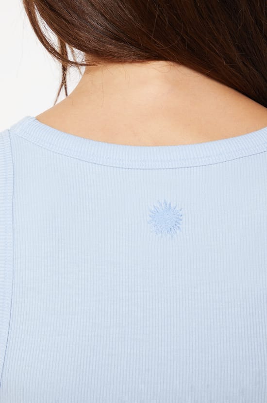 Short Ribbed Pyjama Tank Top;${refinementColor}