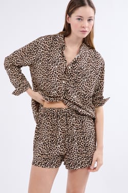 Patterned pyjama shorts;${refinementColor}
