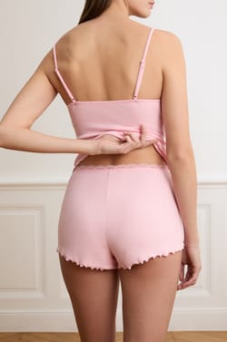 Short en pointelle en coton;${refinementColor}