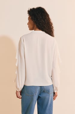 Chemise manches longues &agrave; volants;${refinementColor}