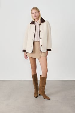 Short Faux Fur Coat;${refinementColor}