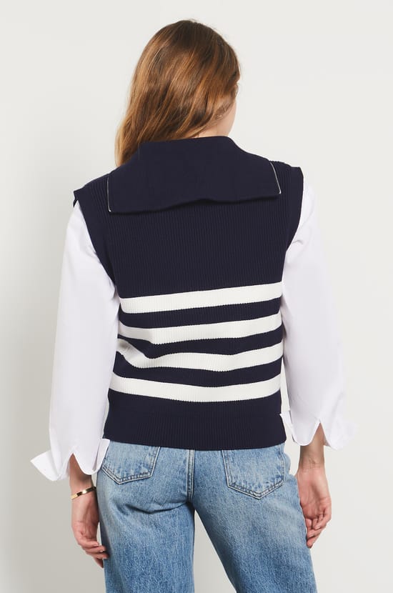 Sleeveless Breton Sweater;${refinementColor}