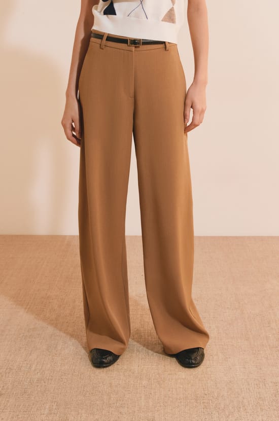 Pantalon fluide droit;${refinementColor}