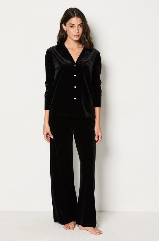 Chemise de pyjama en velours;${refinementColor}