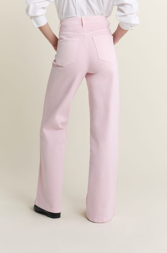 Pantalon droit taille haute;${refinementColor}