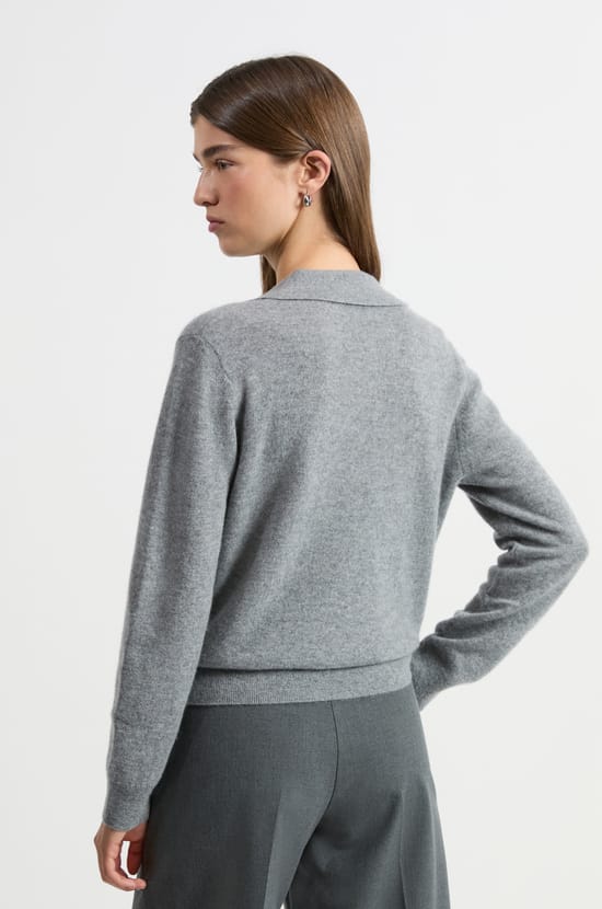 Pull col polo en cachemire;${refinementColor}
