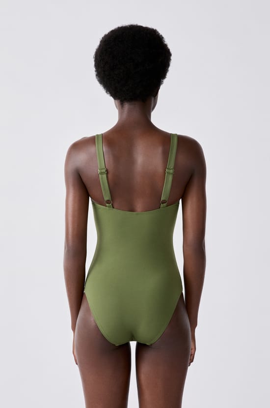 Maillot de bain 1 pièce gainant encolure carrée;${refinementColor}