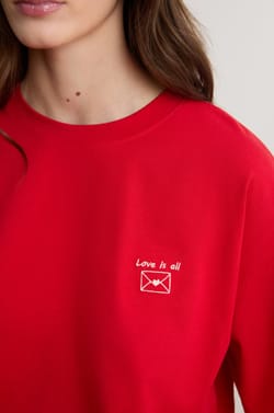 T-shirt manches courtes &agrave; inscripton "love is all" en coton;${refinementColor}