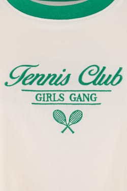 T-shirt en coton avec &eacute;criture "tennis club";${refinementColor}