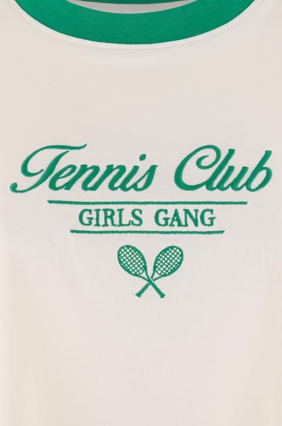 T-shirt en coton avec &eacute;criture "tennis club";${refinementColor}