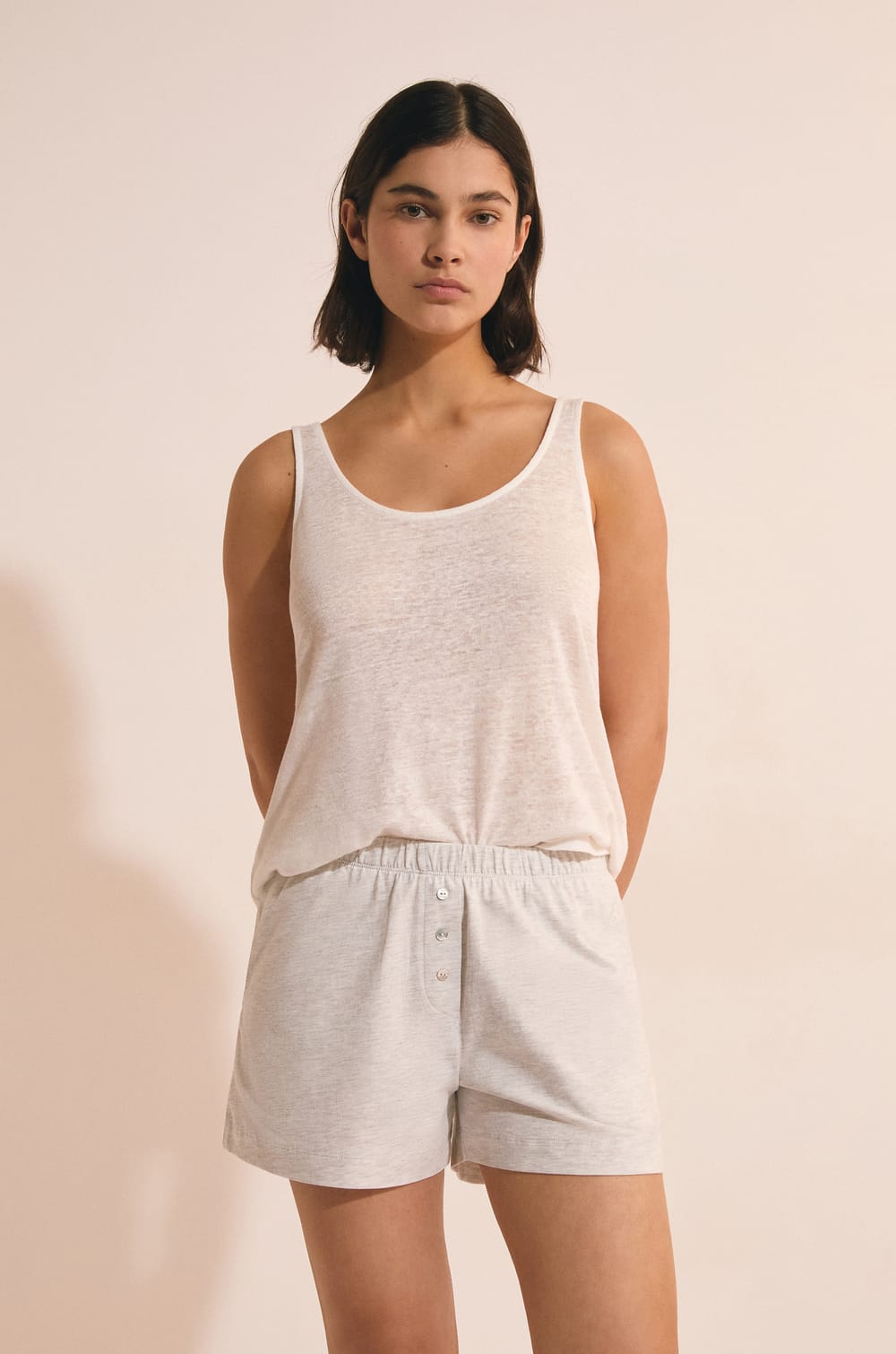 100% Linen Tank Top;${refinementColor}