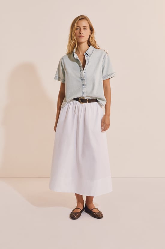 Jupe longue en coton;${refinementColor}