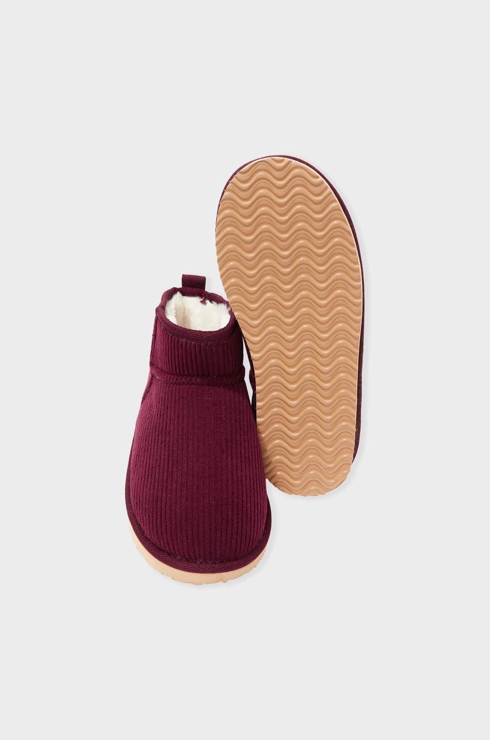 Chaussons bottines effet velours;${refinementColor}