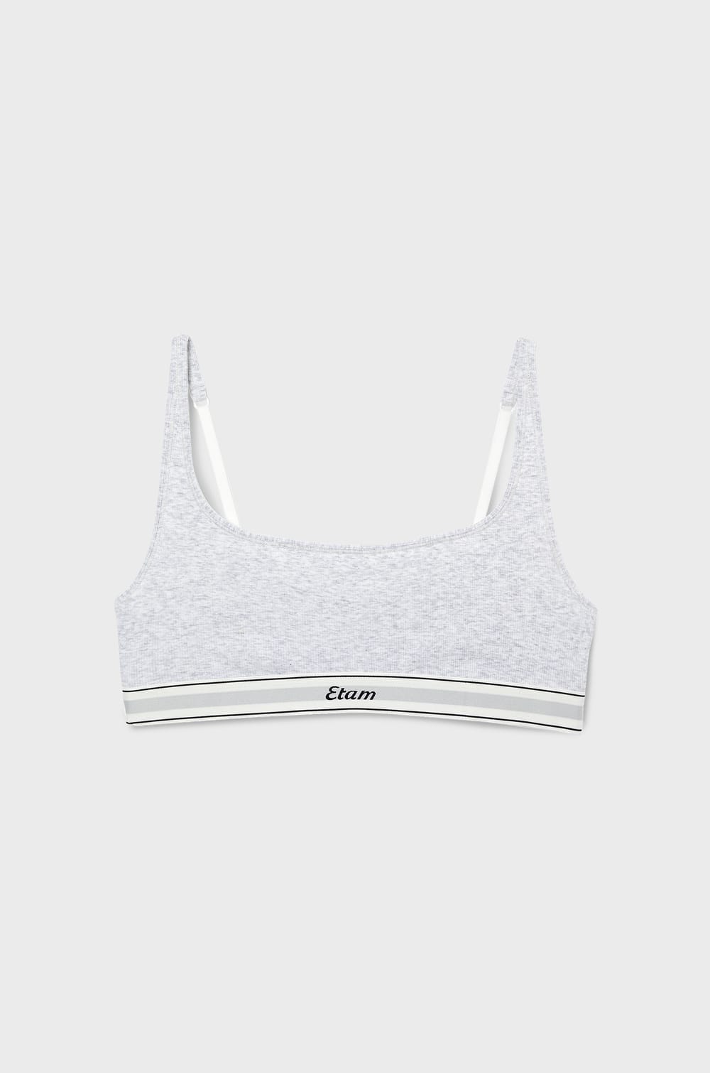 Cotton Ribbed Bralette;${refinementColor}