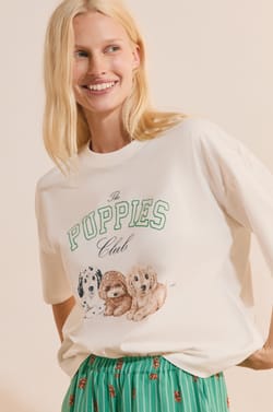T-shirt avec motifs chiens en coton;${refinementColor}
