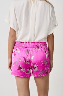 Satin Pyjama Shorts with Prints;${refinementColor}