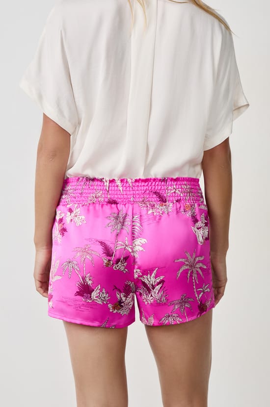 Satin Pyjama Shorts with Prints;${refinementColor}