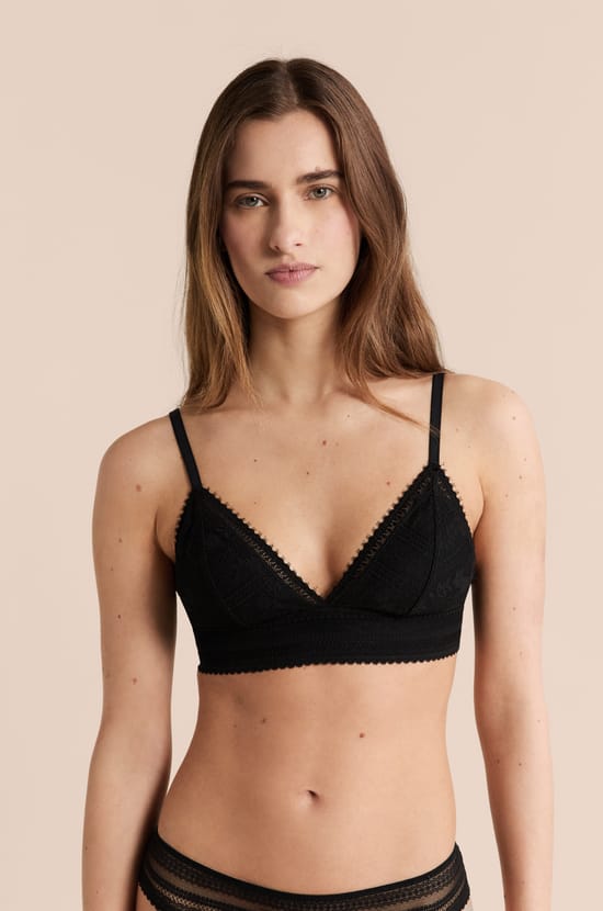 Bra N.8 - The Wireless Triangle in Lace;${refinementColor}