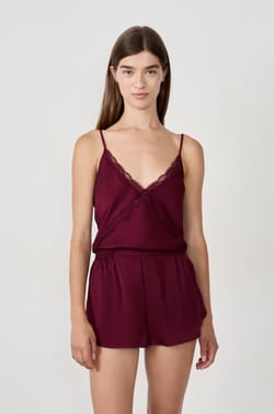 Short de pyjama en satin;${refinementColor}