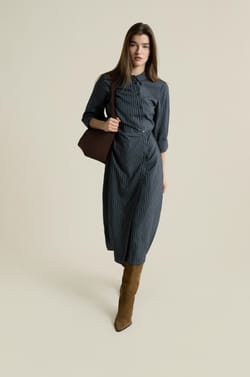 Robe longue &agrave; rayures effet cache-c&oelig;ur;${refinementColor}