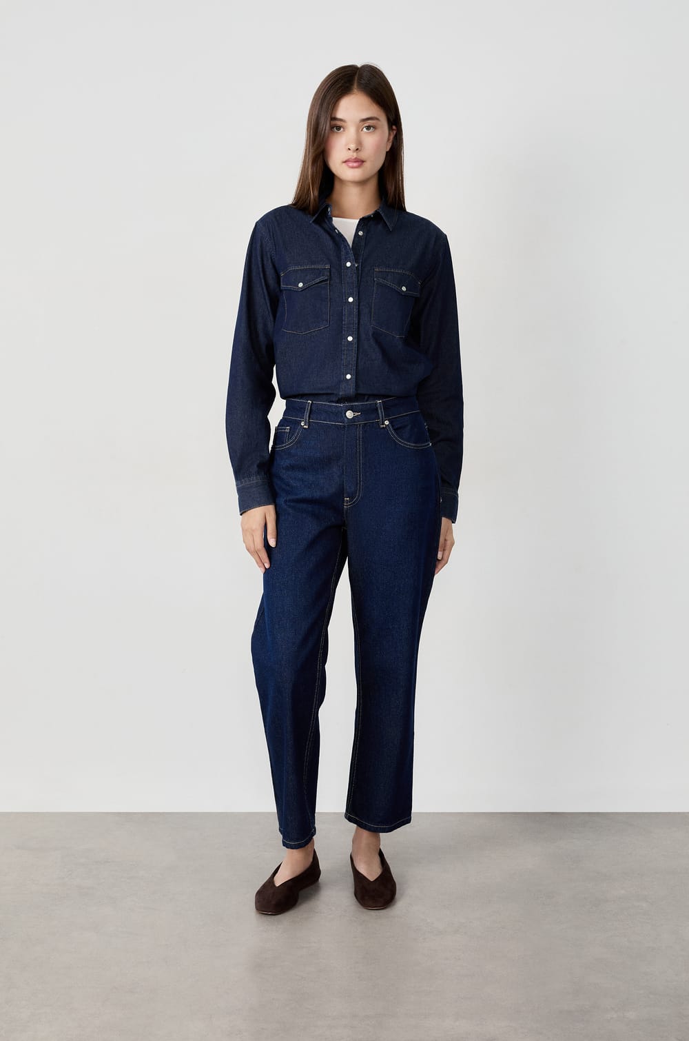 Chemise effet denim;${refinementColor}