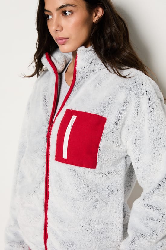 Ensemble 3 pièces de pyjamas veste polaire;${refinementColor}
