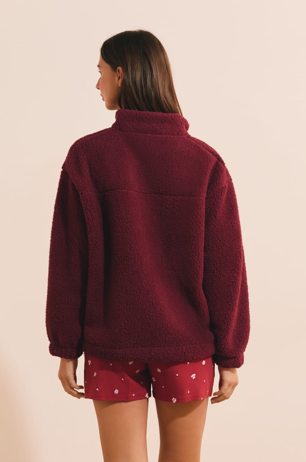 Veste polaire oversize &agrave; col montant avec cordon;${refinementColor}