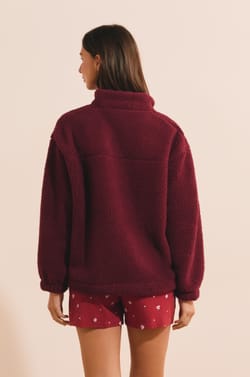 Veste polaire oversize &agrave; col montant avec cordon;${refinementColor}