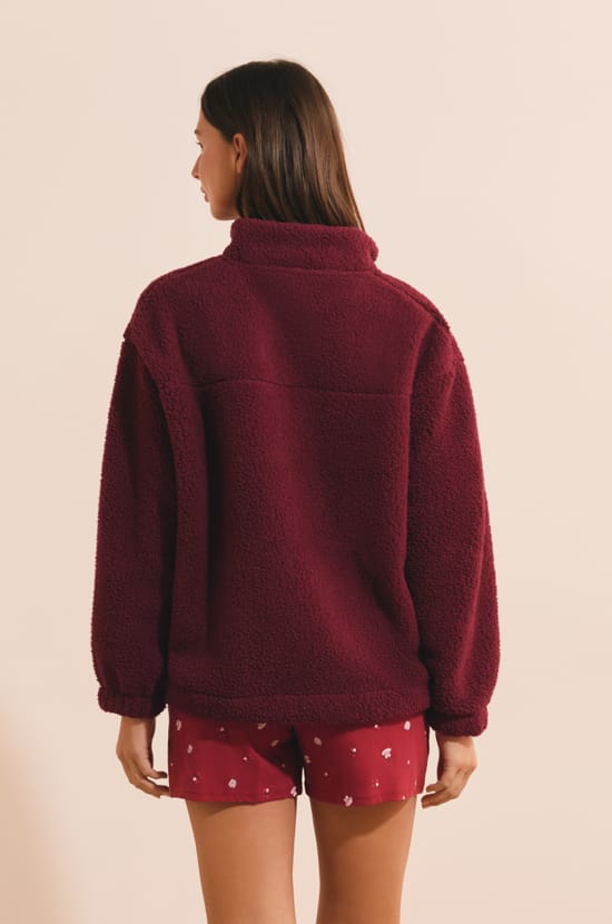 Veste polaire oversize &agrave; col montant avec cordon;${refinementColor}