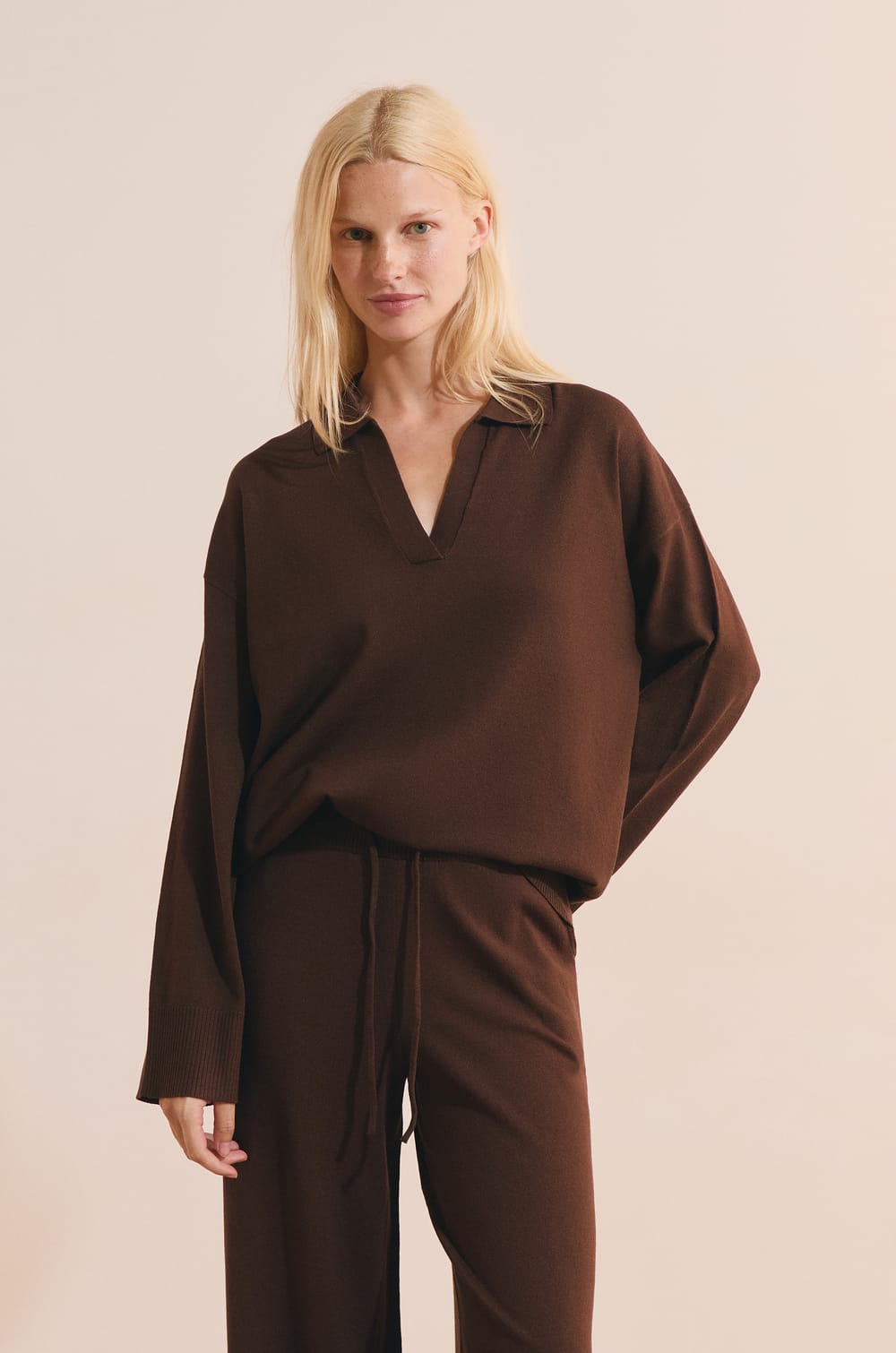 Pull de pyjama avec col polo;${refinementColor}