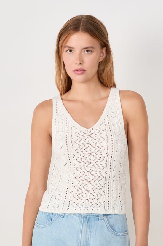 Openwork Knit Tank Top;${refinementColor}