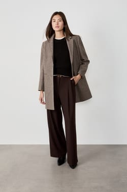 Manteau court coupe droite avec laine;${refinementColor}