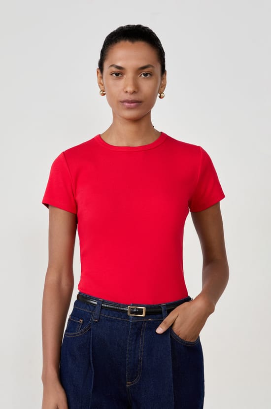 Short-sleeved cotton T-shirt;${refinementColor}