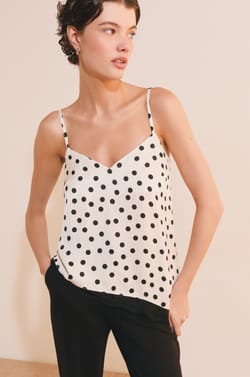 Caraco asym&eacute;trique &agrave; pois;${refinementColor}