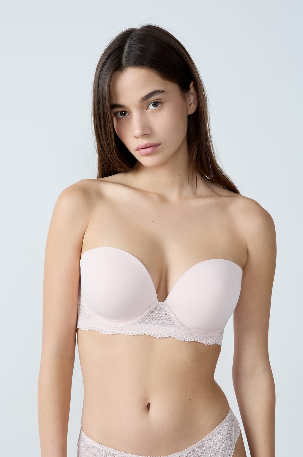 Strapless lightly lined bra with removable straps - D cup;${refinementColor}