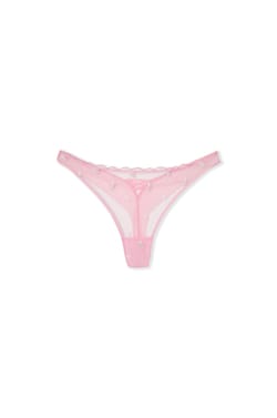 Tanga en tulle &agrave; motifs;${refinementColor}