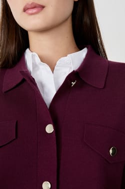 Cardigan with Gold Buttons;${refinementColor}