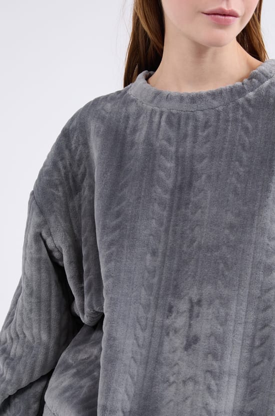 Sweatshirt de pyjama effet velours;${refinementColor}