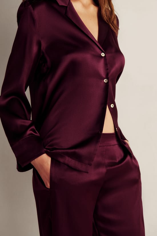 Chemise de pyjama en soie;${refinementColor}