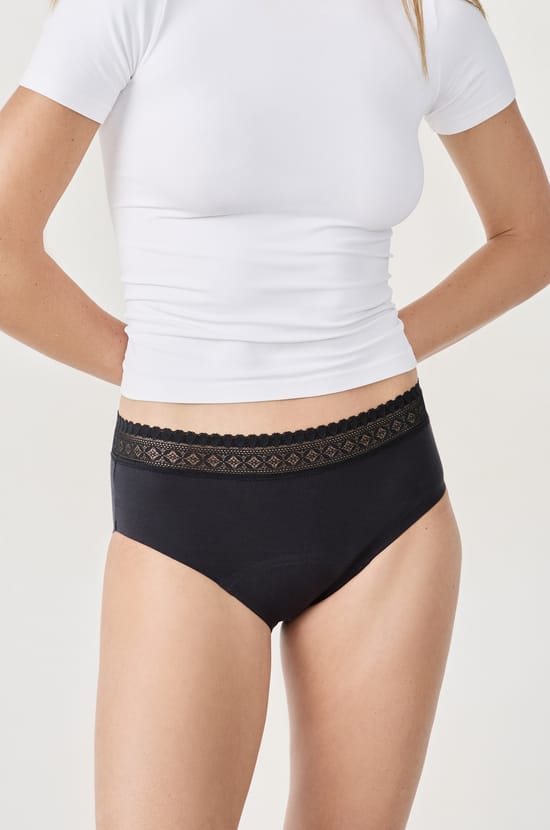 Shorty menstruel en coton - Flux moyen;${refinementColor}