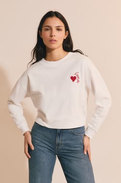 Sudadera de algod&oacute;n con estampado de corazones;${refinementColor}