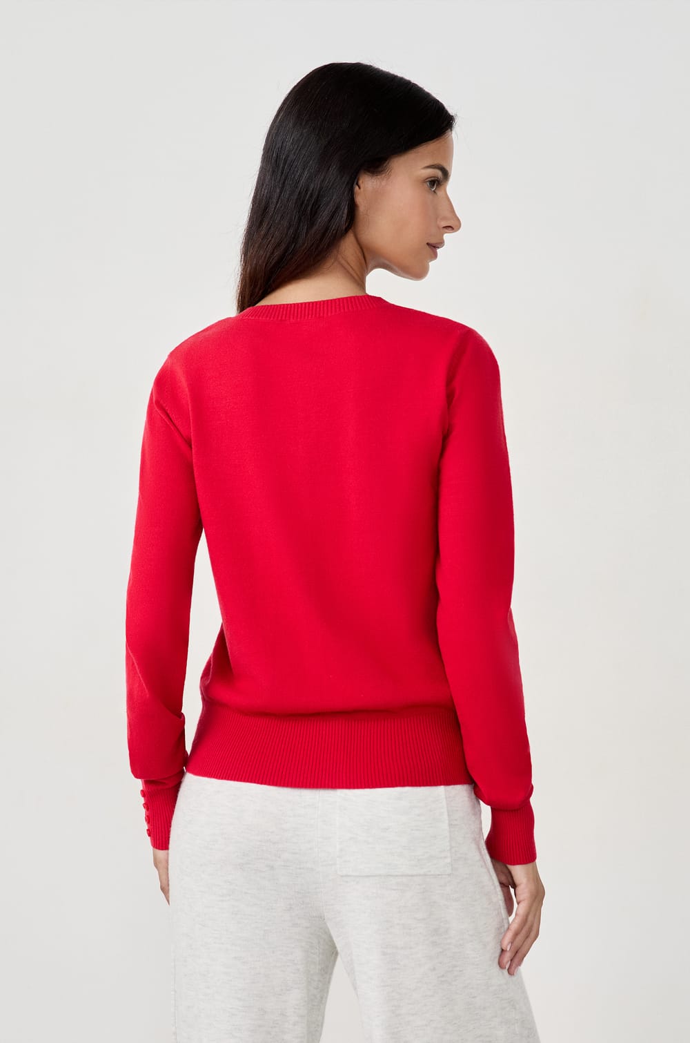 Long-sleeved cardigan with buttons;${refinementColor}