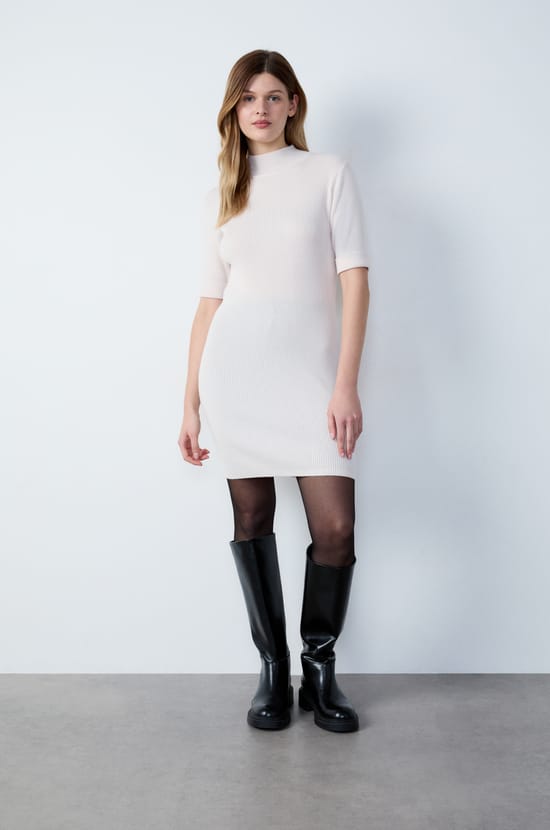Short Turtleneck Dress;${refinementColor}