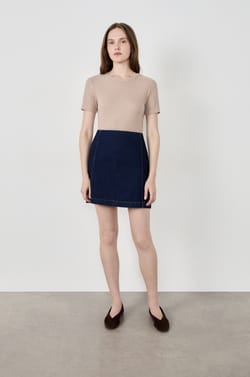Short-sleeved ribbed T-shirt;${refinementColor}