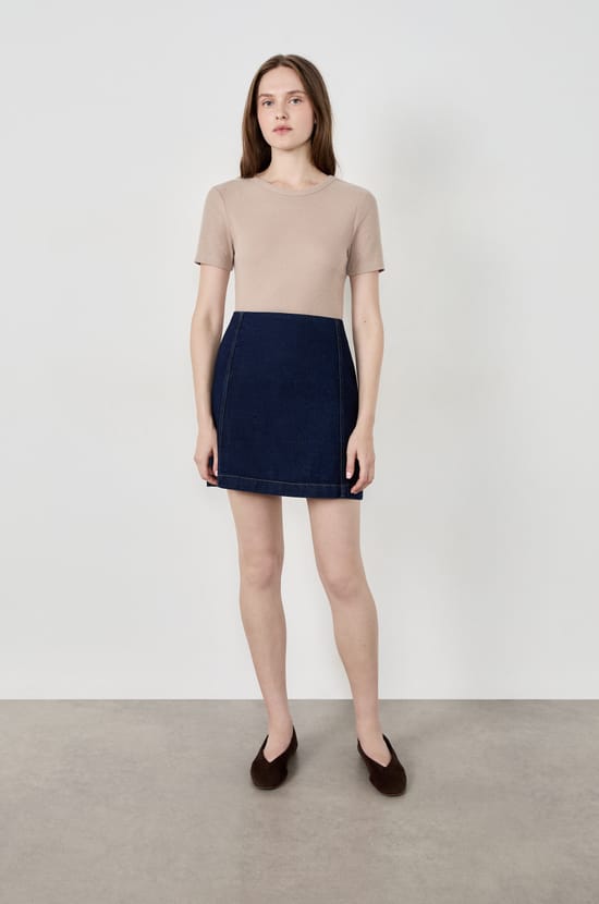 Short-sleeved ribbed T-shirt;${refinementColor}